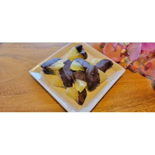 Dark Chocolate Covered Dried Pineapples